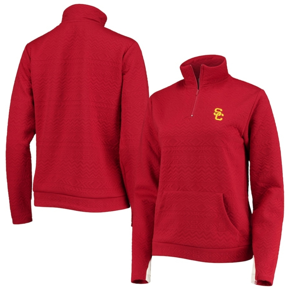 USC Trojans Gameday Couture Women's Embossed Quarter-Zip Jacket
